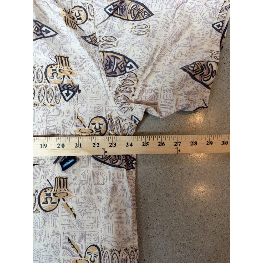Kavu Men's Size Large Hawaiian‎ Shirt 100 Percent Cotton Tiki Surf Vacation